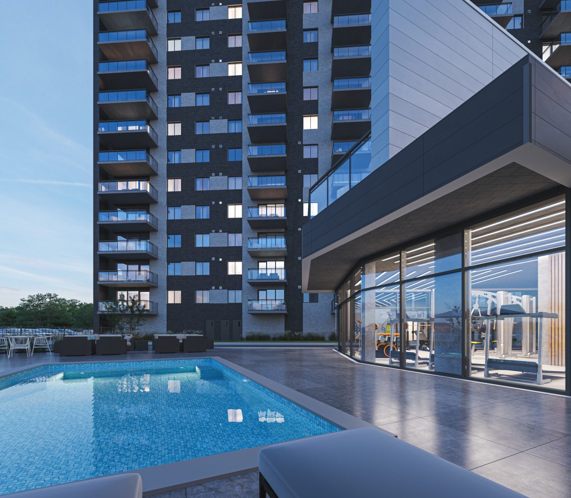 #SkybluCondos #CitéMirabel #CondoDeLuxe #VivreEnConfort #VuePanoramique #PiscineExtérieure
