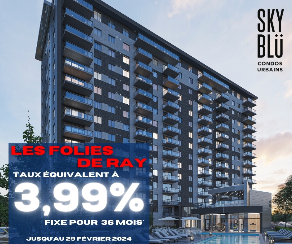 LES FOLIES DE RAY : UNE PROMOTION À NE PAS MANQUER SUR LES CONDOS HAUT DE GAMME À VENDRE À MIRABEL, SUR LA RIVE-NORD DE MONTRÉAL !!! #investissementrayjunior #rayjuniorcourtemanche #rayjunior #skyblucondos #skyblu