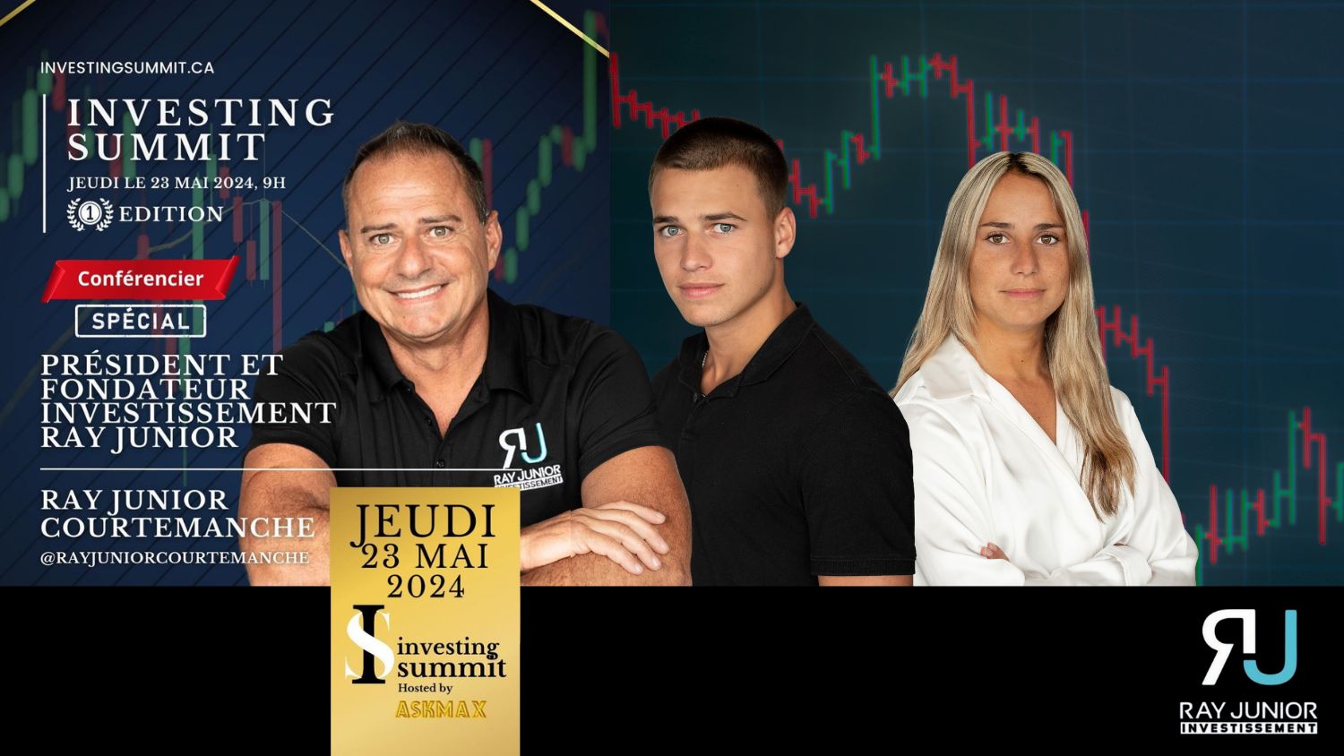 #maximecourtemanche #chloécourtemanche #rayjuniorcourtemanche #invrj #investissement #investissementrayjunior #conférencerayjunior #conférence